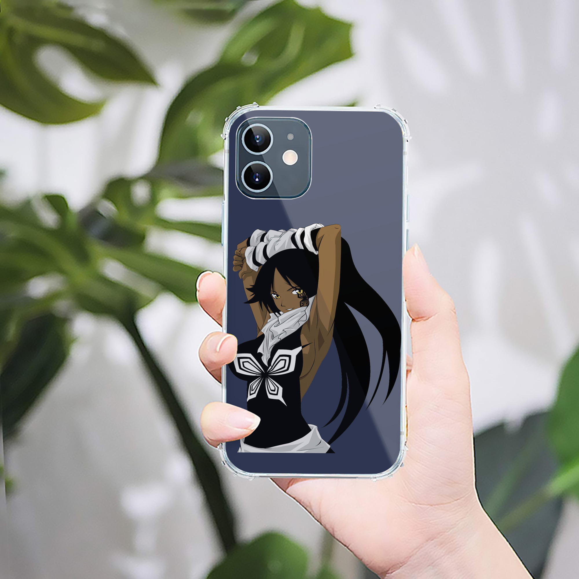 （画像用） ブリーチ 四楓院 夜一（しほういん よるいち） BLEACH Shihouin Yoruichi 【iPhone 12シリーズ対応】透明スマホケース（クリアソフトケース）